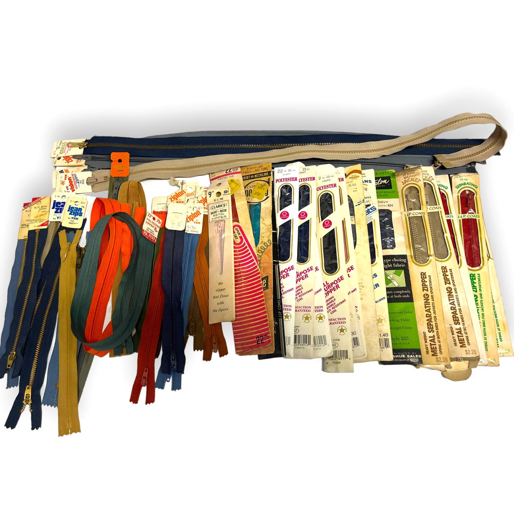 40 Lot VTG Assorted Neckline Jeans Jacket Sewing Zippers | J&P Coats Talon YKK